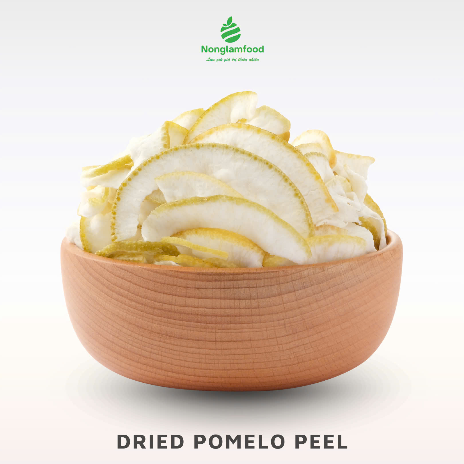 A bowl of premium professionally dried pomelo peel showcasing the quality of industrial heat pump drying