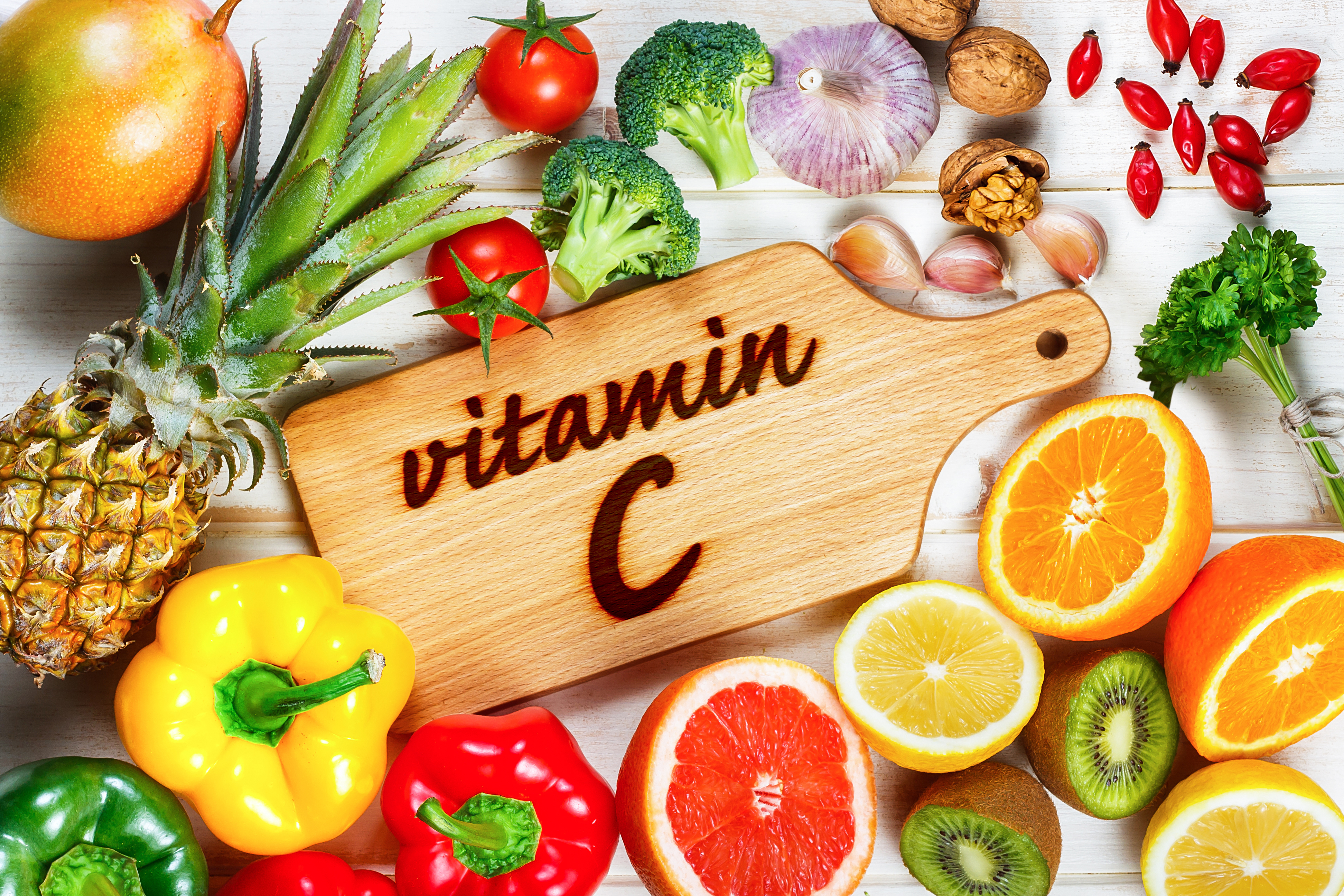 A variety of colorful tropical fruits rich in diverse antioxidant compounds