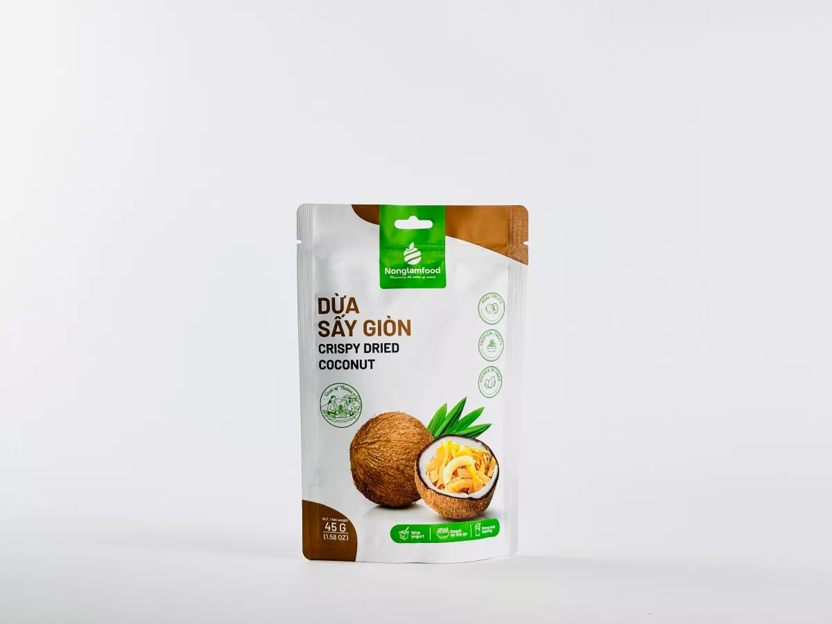 Crispy coconut chips showcasing an easy way to enjoy brown coconut benefits daily