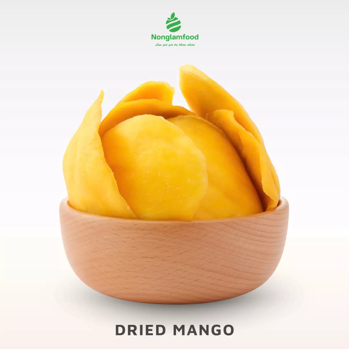 Nonglamfood Soft Dried Mango in wooden bowl
