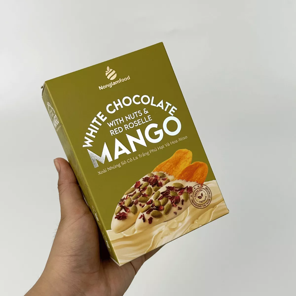 White Chocolate Dipped Mango with Nuts & Red Roselle Box